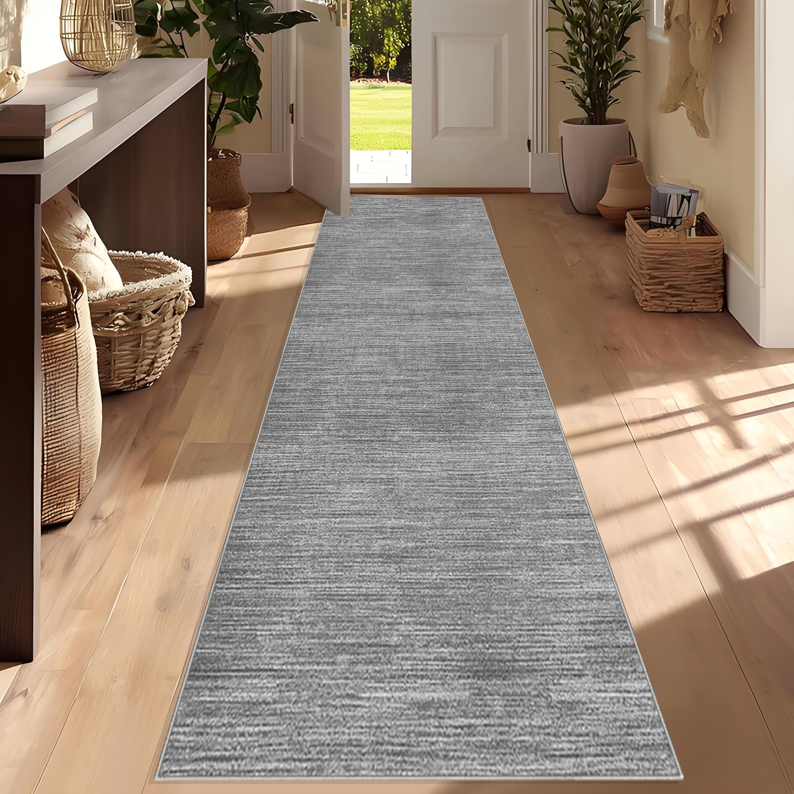 Bieżnik na korytarz, antypoślizgowy dywan kuchenny, nadaje się do prania, 90 x 400 cm, chodniki do korytarza, z niskim runem, do przedpokoju, salonu, sypialni, pralni