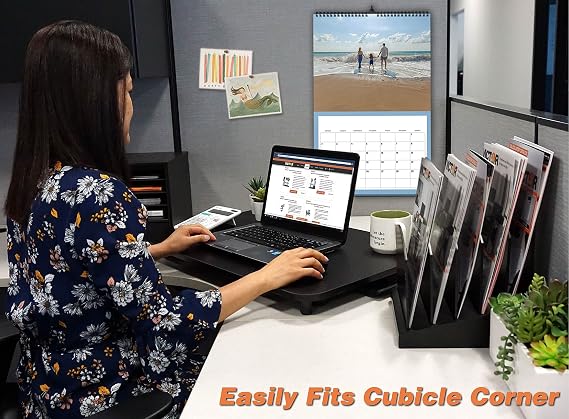 Victor Standing Desk - Adjustable Monitor Stand and Office Desk Converter for Laptop or Single Display, Portable Sit-Stand Workstation, 28.75 x 18.5, Black