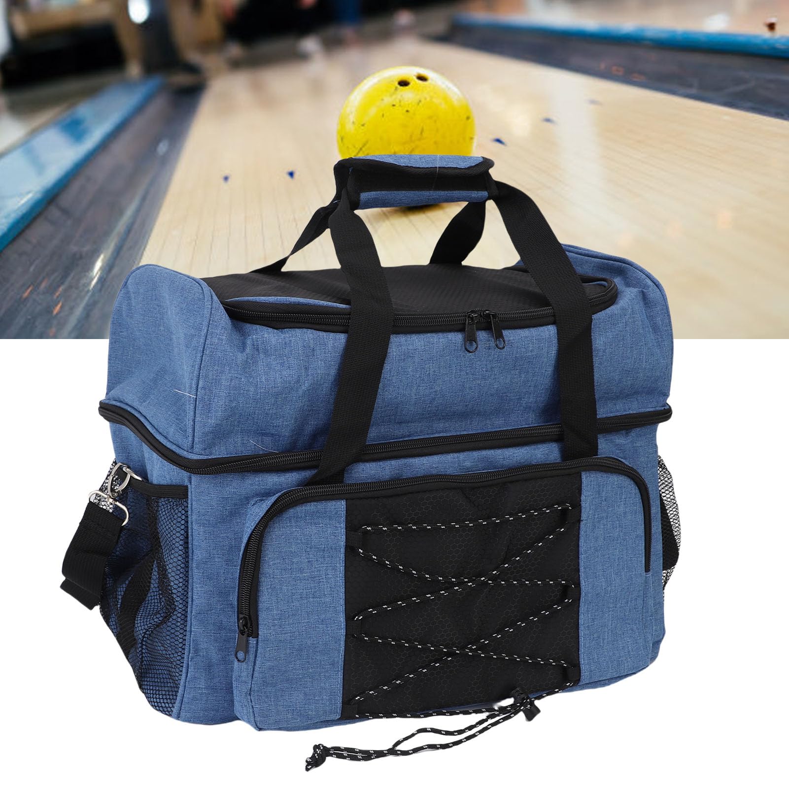 Pssopp Sac à Billes de Bowling, Bandoulière Réglable Sac de Rangement 2 Boules avec Porte-rembourré pour Les Amateurs de Bowling Rangement organisé
