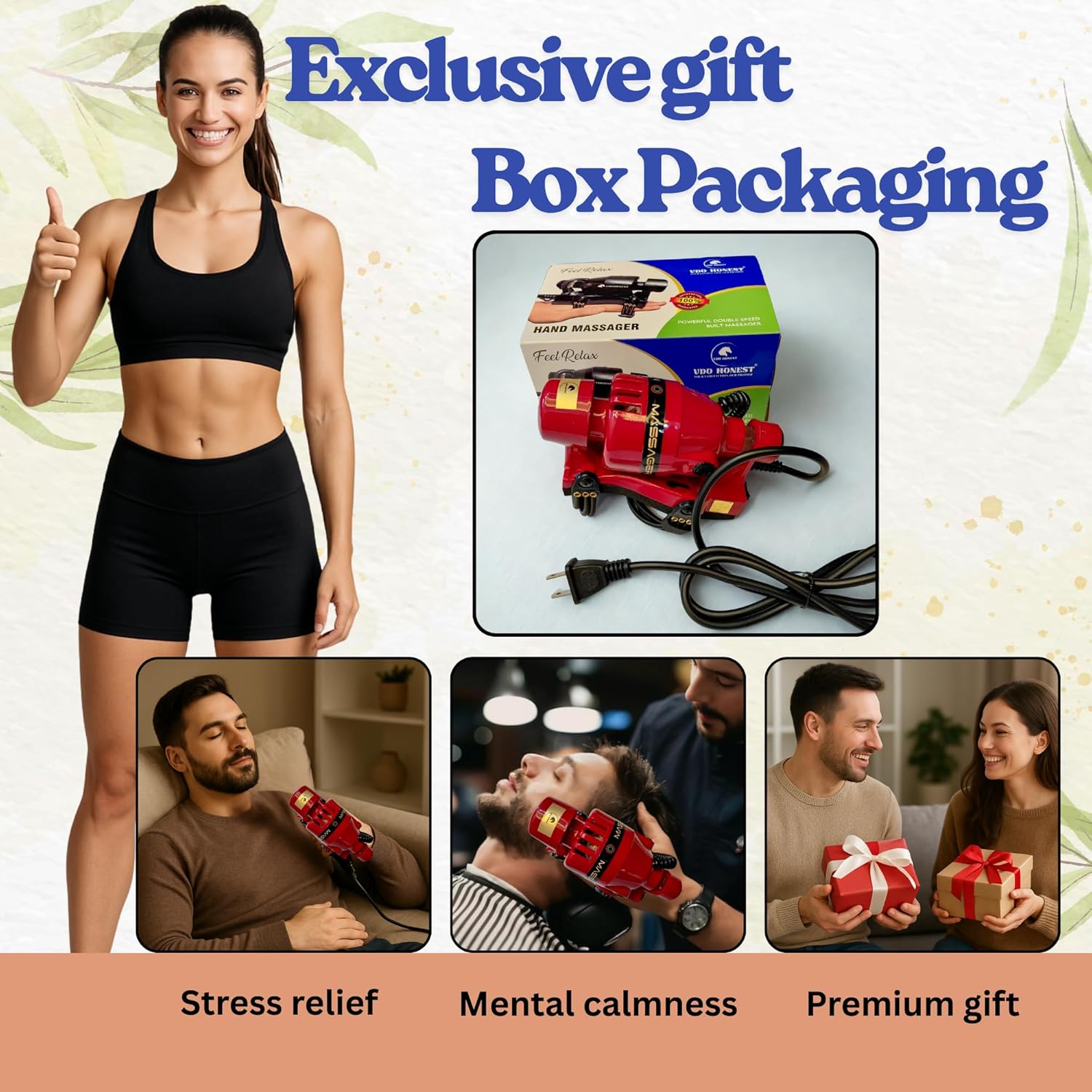 Powerful Double Speed Floating Action for Full Body Massager Corded Electric Powered, Barber Massager Red - Image 7