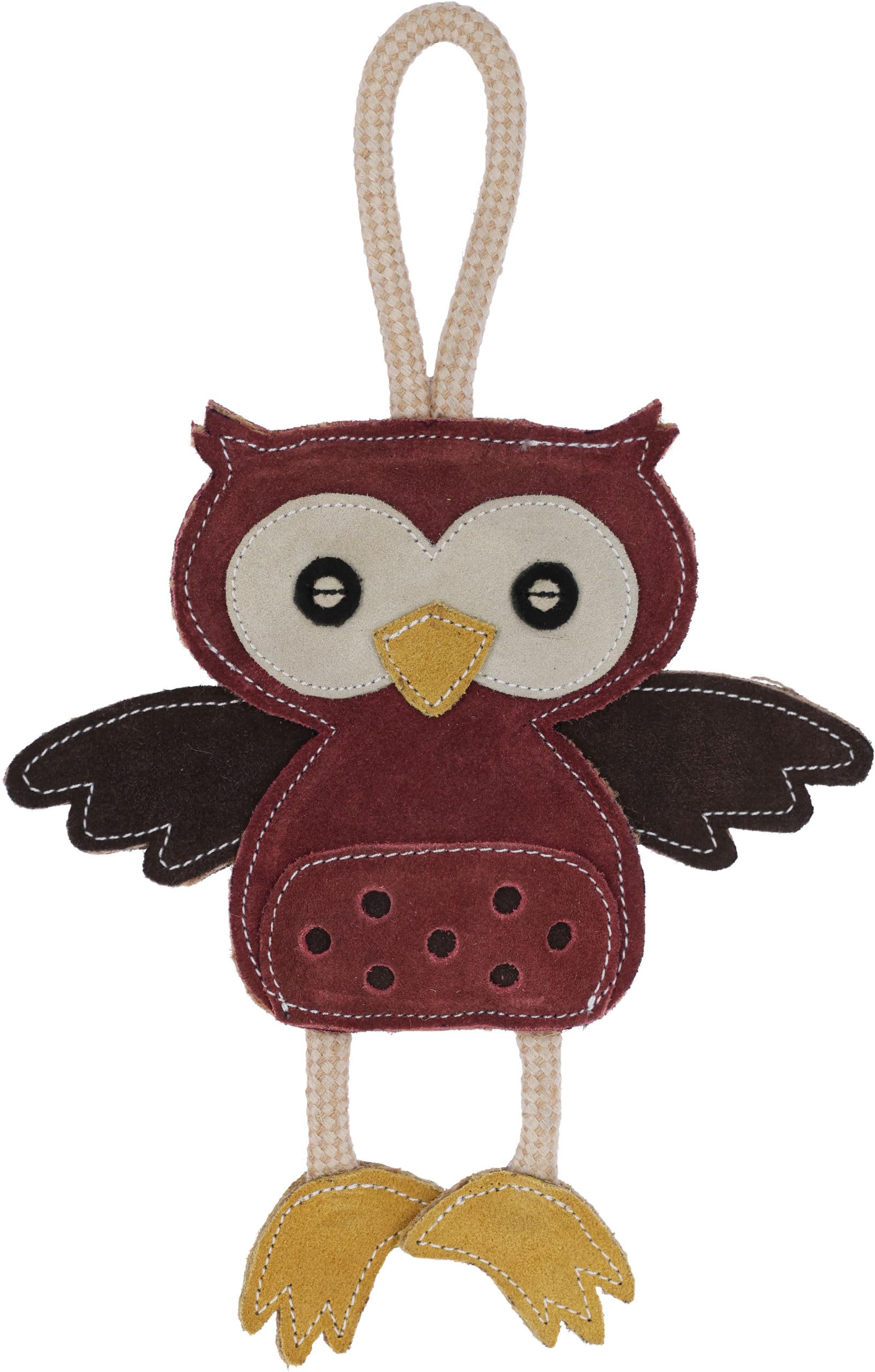 Kerbl Pet Leather Owl Dog Toy, 31 x 22 x 3 cm