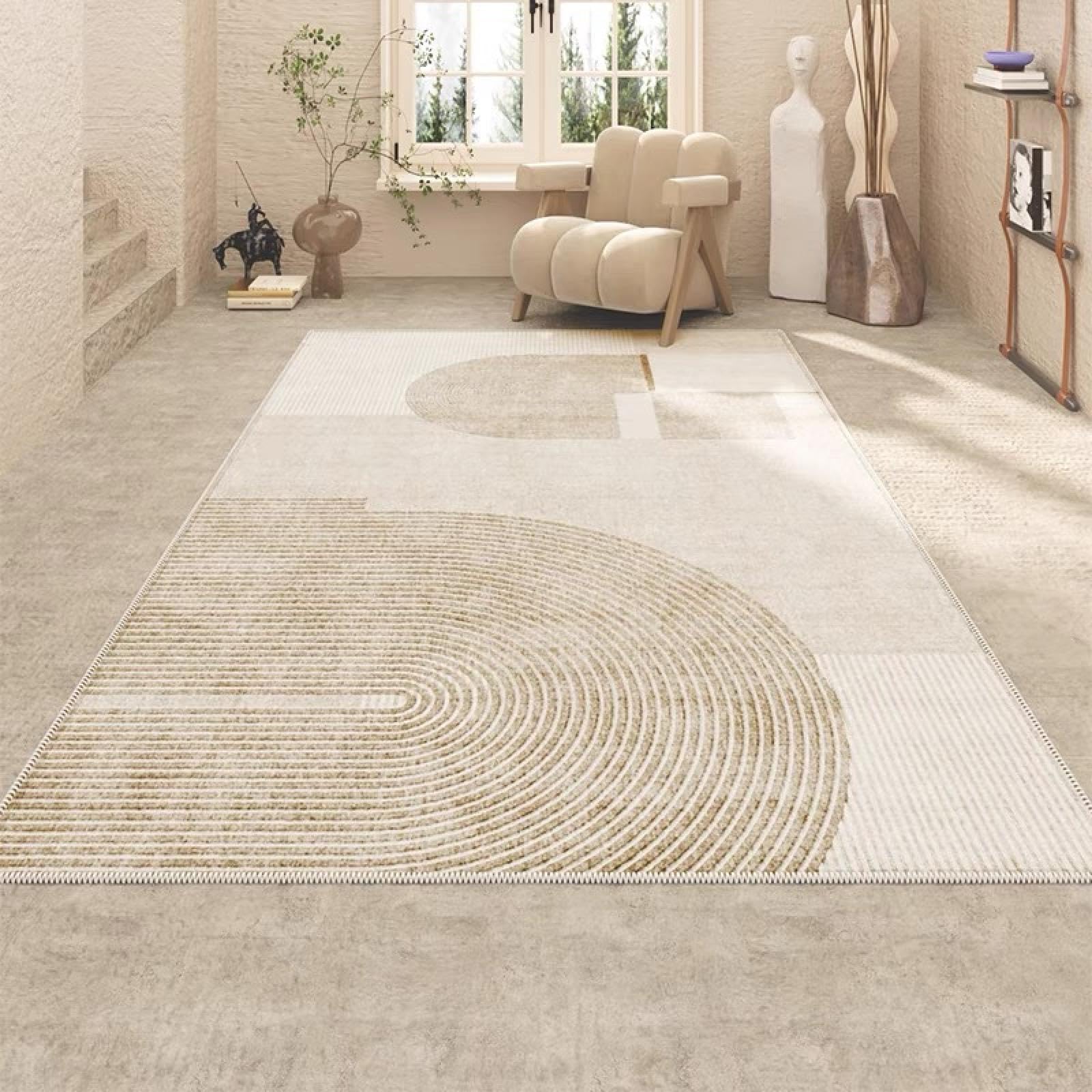 Tapis de salon moderne anti-tache tapis géométrique résistant facile à nettoyer 100x200