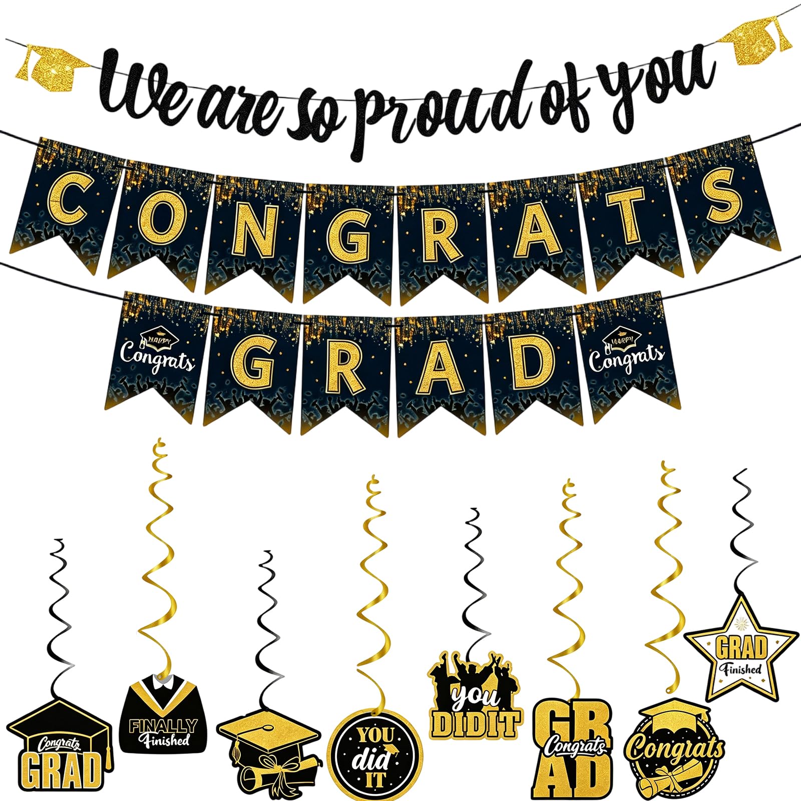 Congratulations Banner, Graduation Banner, Class of 2026 Banner for Graduation Party Decorations, Congratulations Decorations, Graduation Celebrations and Photo Background Displays