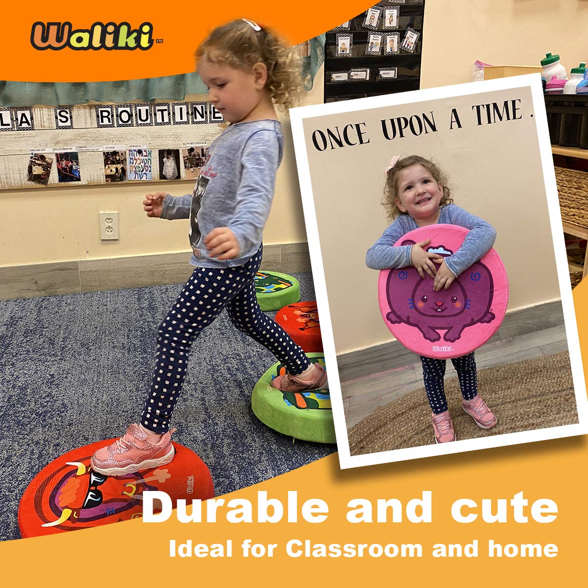 WALIKI Round Children Floor Cushions, Alternative Classroom Seating | Sponge Disc Seats | 15"/40CM | Pack of 4 - Image 5