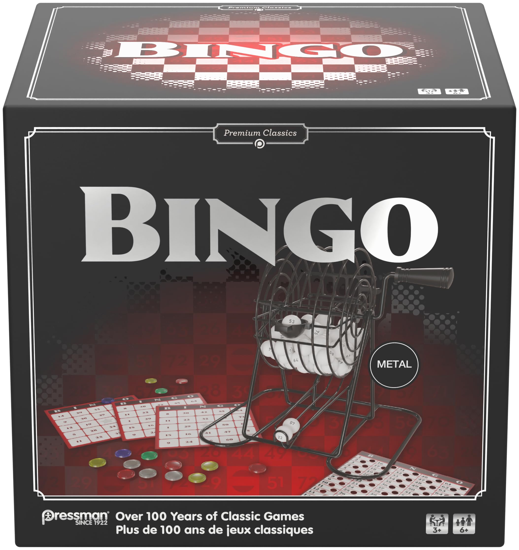 Classics Bingo with Bingotrommel, Rot Und Weiß, 20 x 18 x 18,5 cm