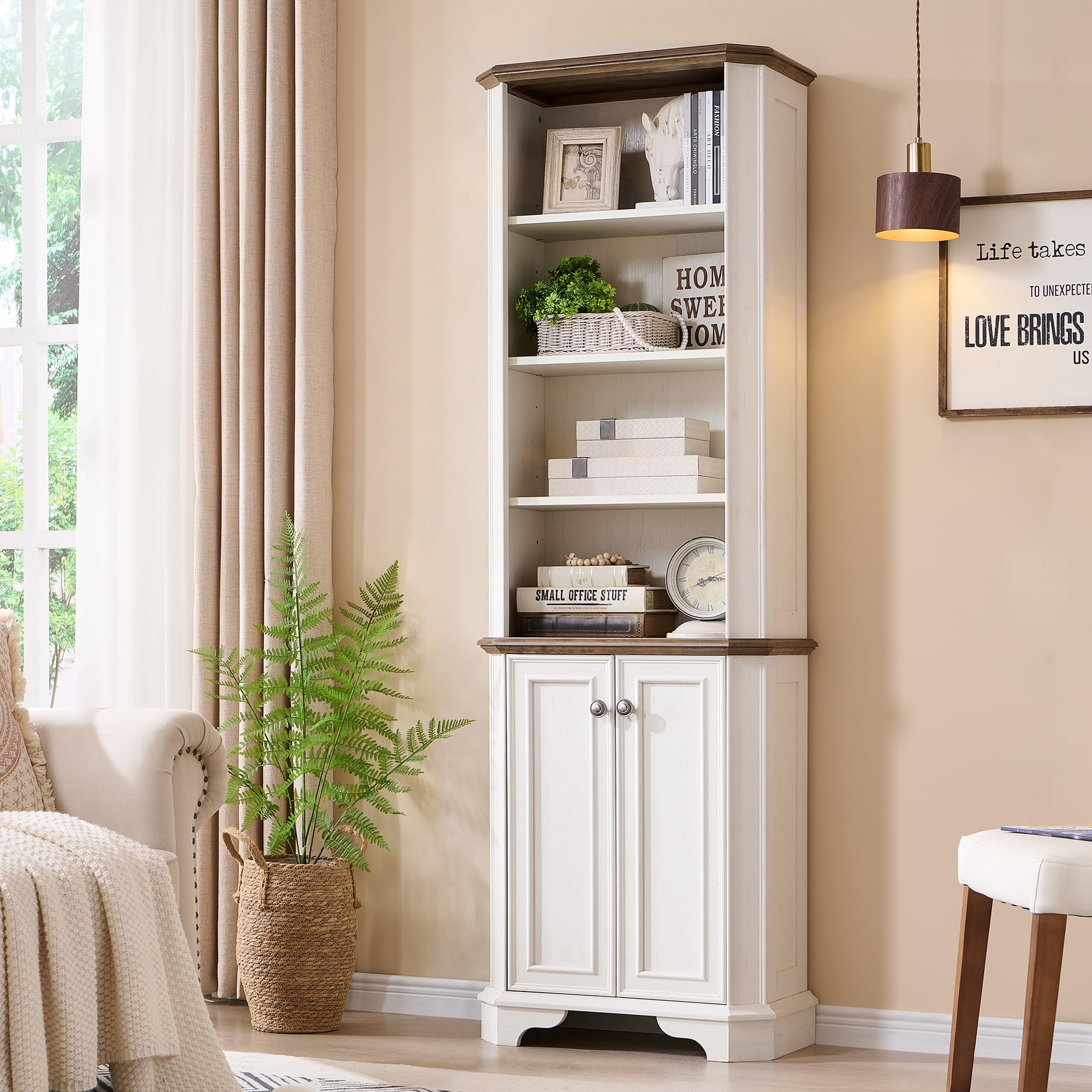 Amazon.com: OKD 6-Tier Bookcase with Doors, 72