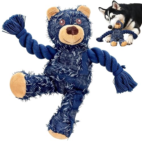 Ragged Bear Dog Toys for Aggressive Chewers, Indestructible Dog Toys