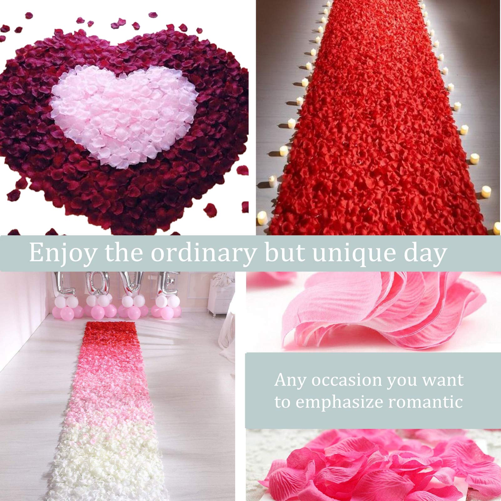 Petali di rosa avorio in seta, 1000 petali di rosa per letto, romantici petali di rosa artificiali, coriandoli in seta, petali di fiori per matrimoni, compleanni, decorazione romantica da tavola