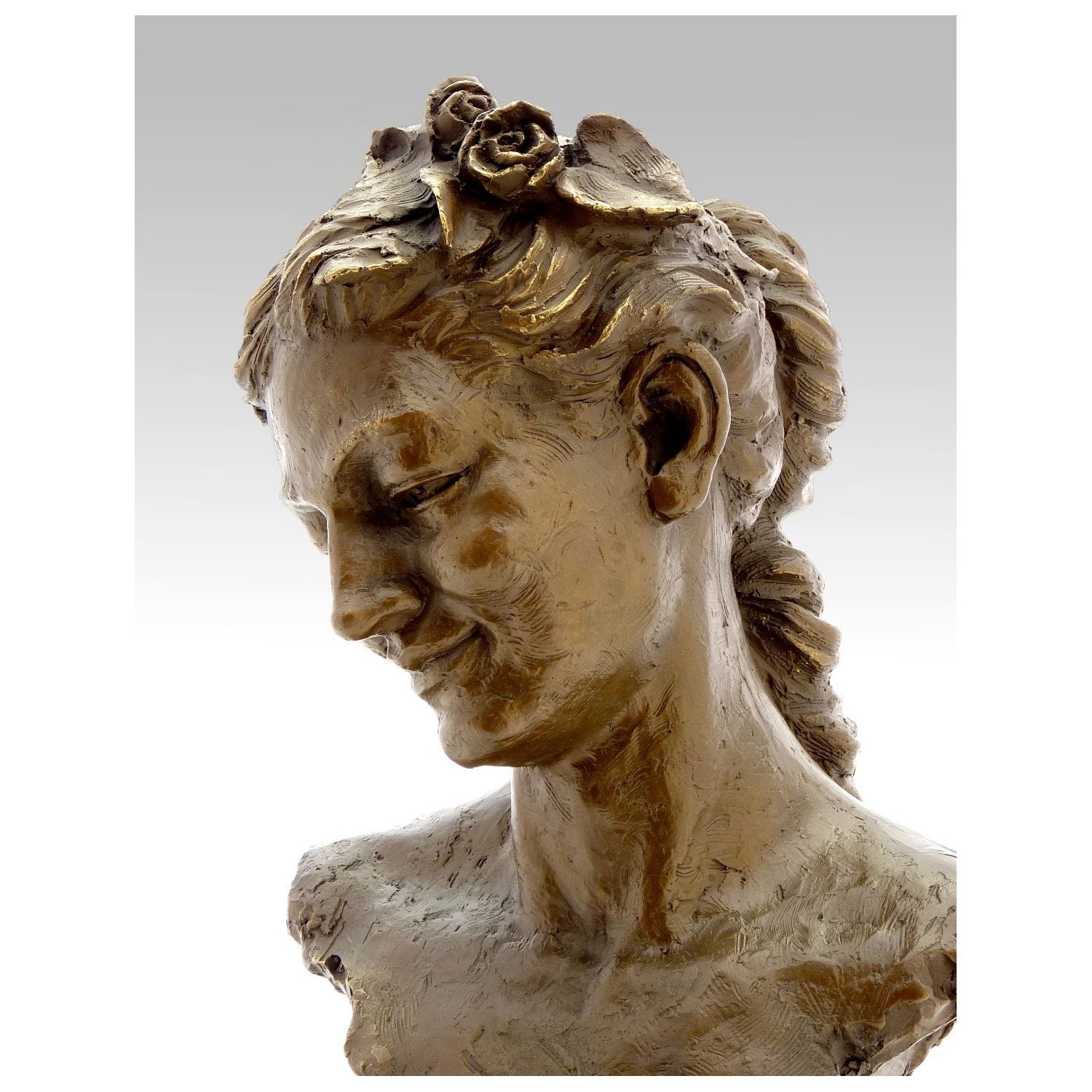 Kunst & Ambiente - Bacchante with Lowered Eyes (1872) - Jean-Baptiste Carpeaux - Skulptur - Plastik - Bronzefigur - Wohndeko - Dekoration - Deko - Frauenbüste