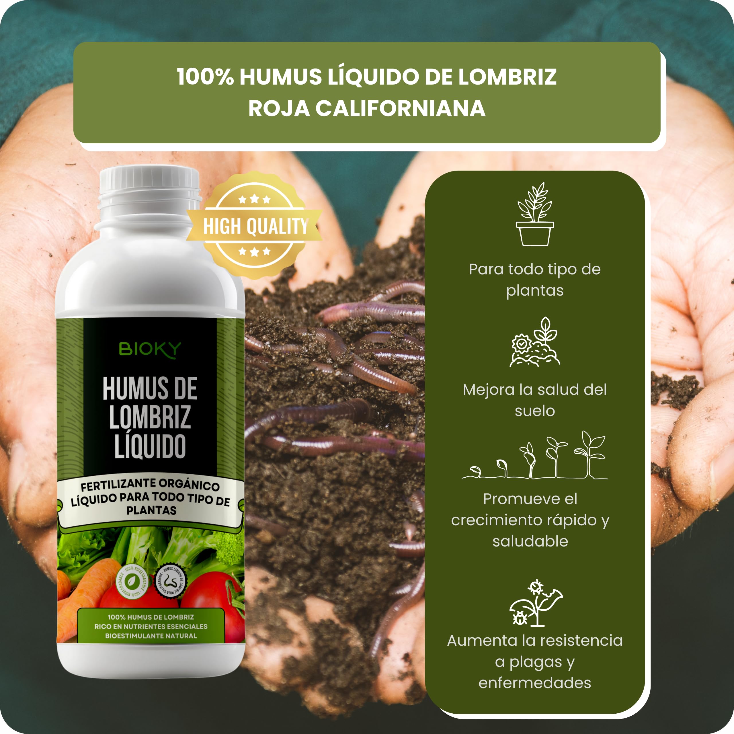 Flüssiger Würmerhumus 2 x 5 l – hochkonzentrierter Universaldünger 5 ml/l | + 50 % organische Stoffe – Flüssigdünger für Pflanzen – 100 % rein und organisch, ohne Rückstände