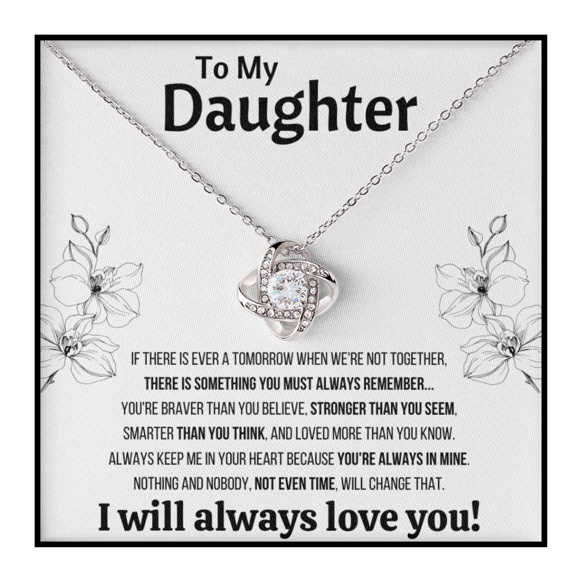 OC9 Gifts To My Beautiful Daughter Necklace from Mom & Dad | Cubic Zirconia Pendant with Heartfelt Message Card & Gift Box | Daughter Birthday, Graduation, Christmas Jewelry Gift from Parents