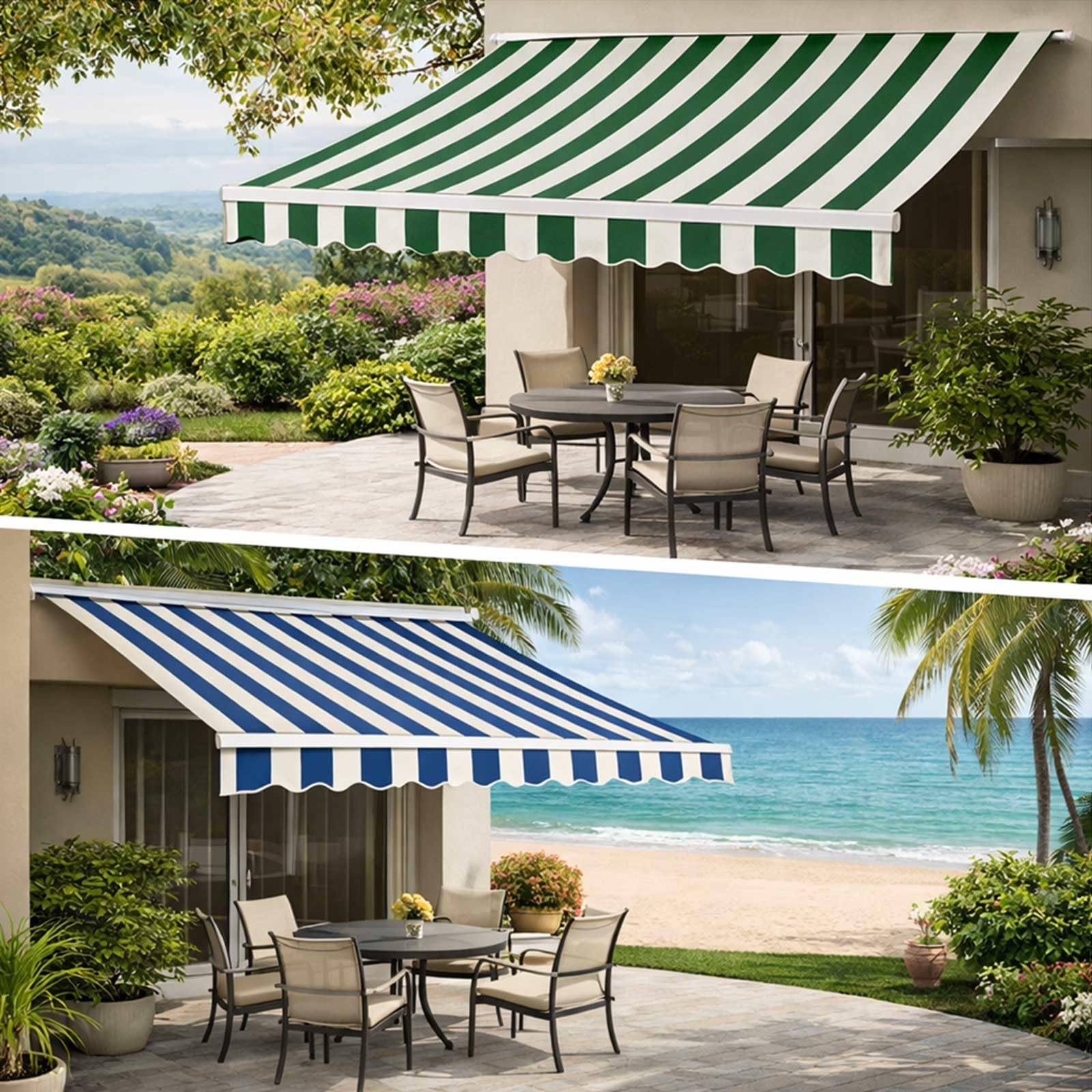 Copertura di ricambio in tessuto 300 x 200 cm, resistente ai raggi UV, impermeabile, in poliestere, per patio, giardino, balcone, porta, parasole – colore verde