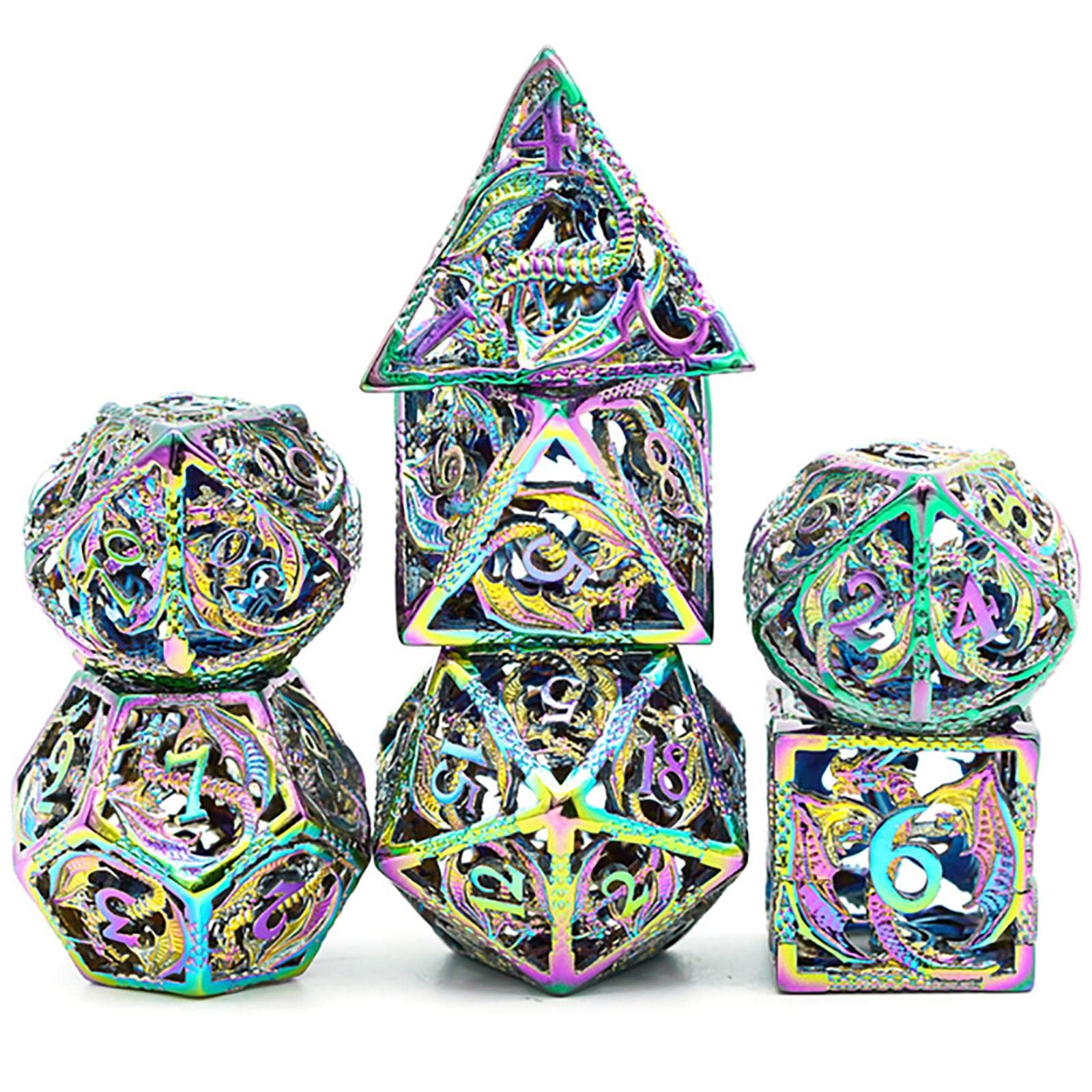 Juego de Dados, Hollow D & and Dungeon Polyhedral Metal, Estilo Punk, Juego de rol RPG Explorer MTG