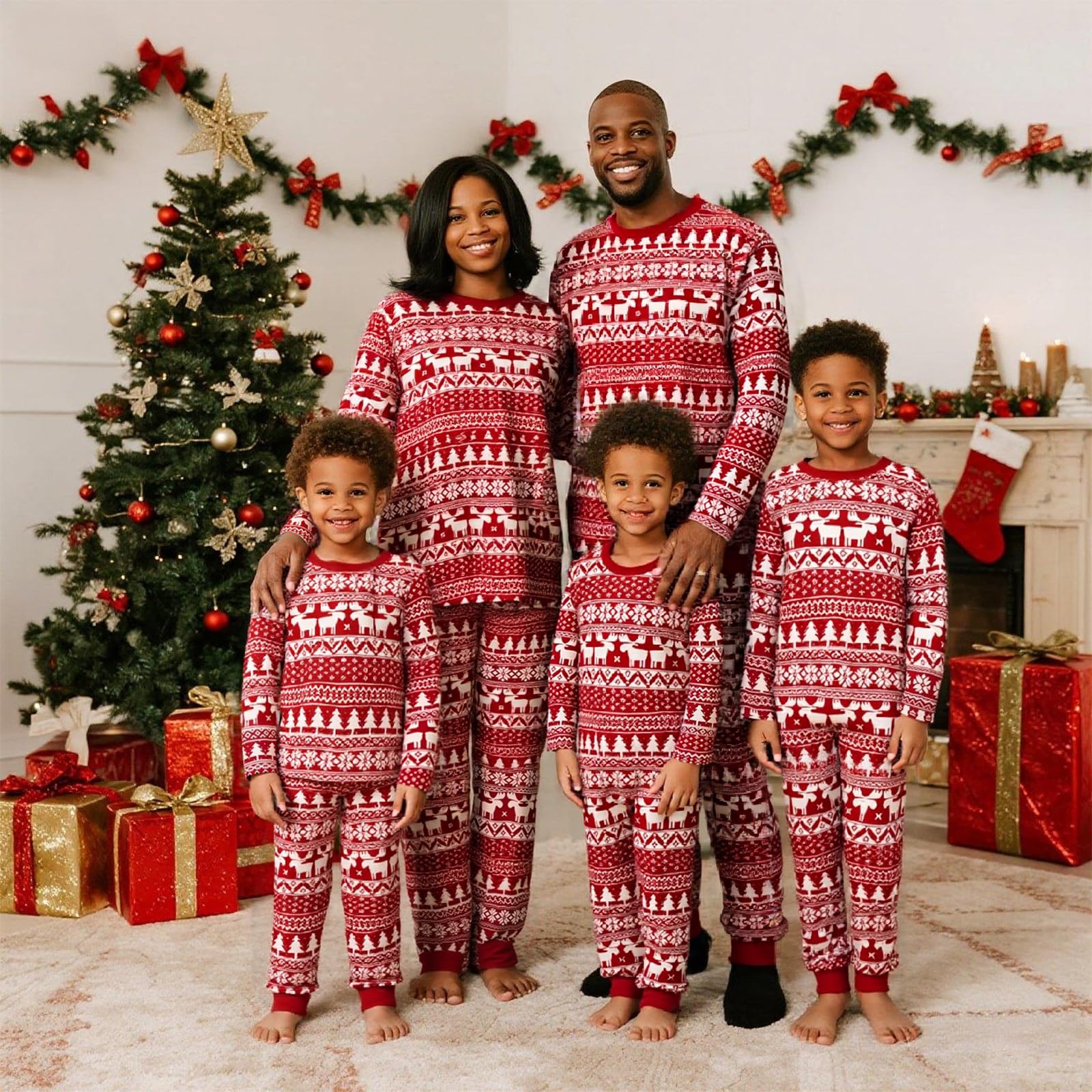 Neufigr Pijama Navidad Familia,Pijamas Navideños Familiares,Pijamas De Navidad para La Familia Hombre/L (l)/PJs- 02
