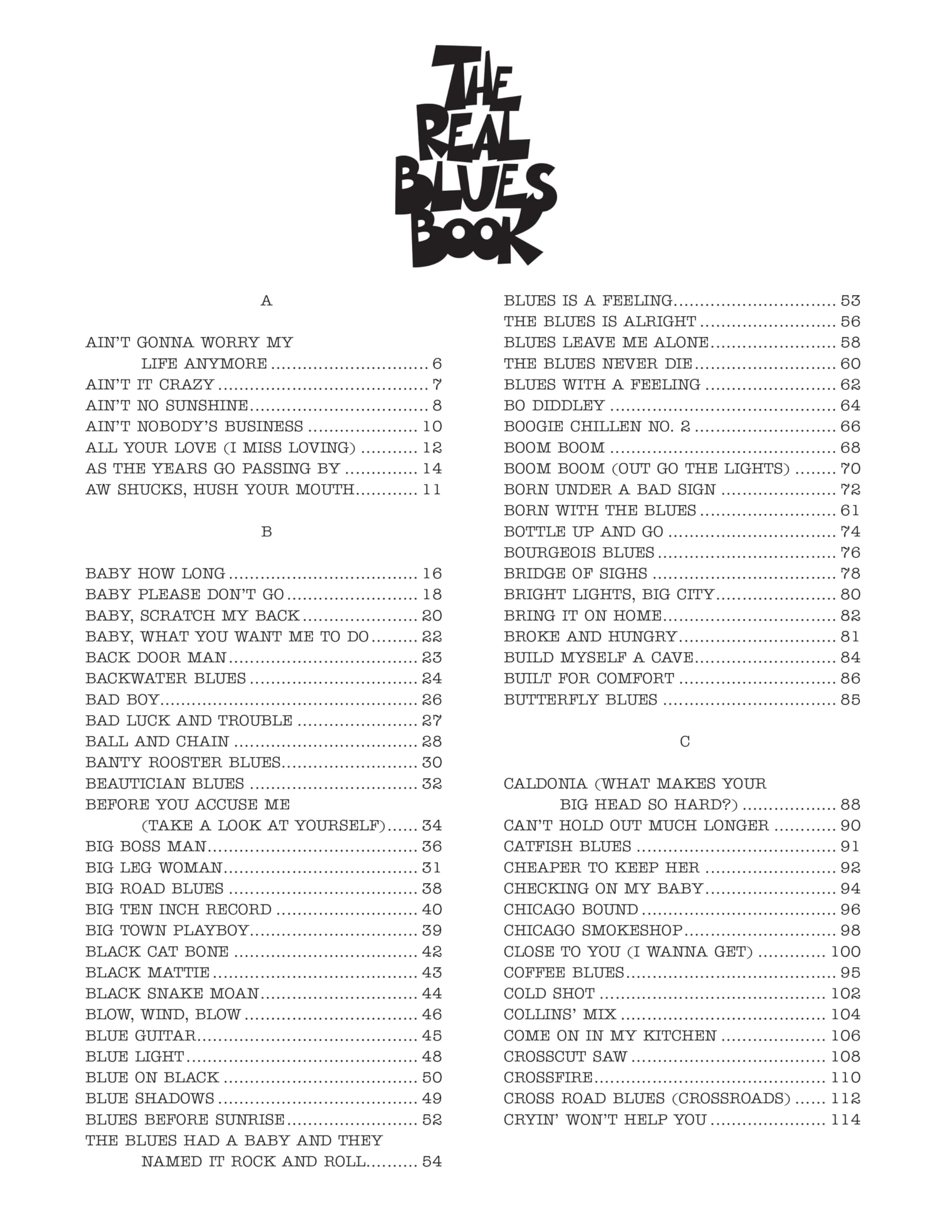 The Real Blues Book: C Instruments