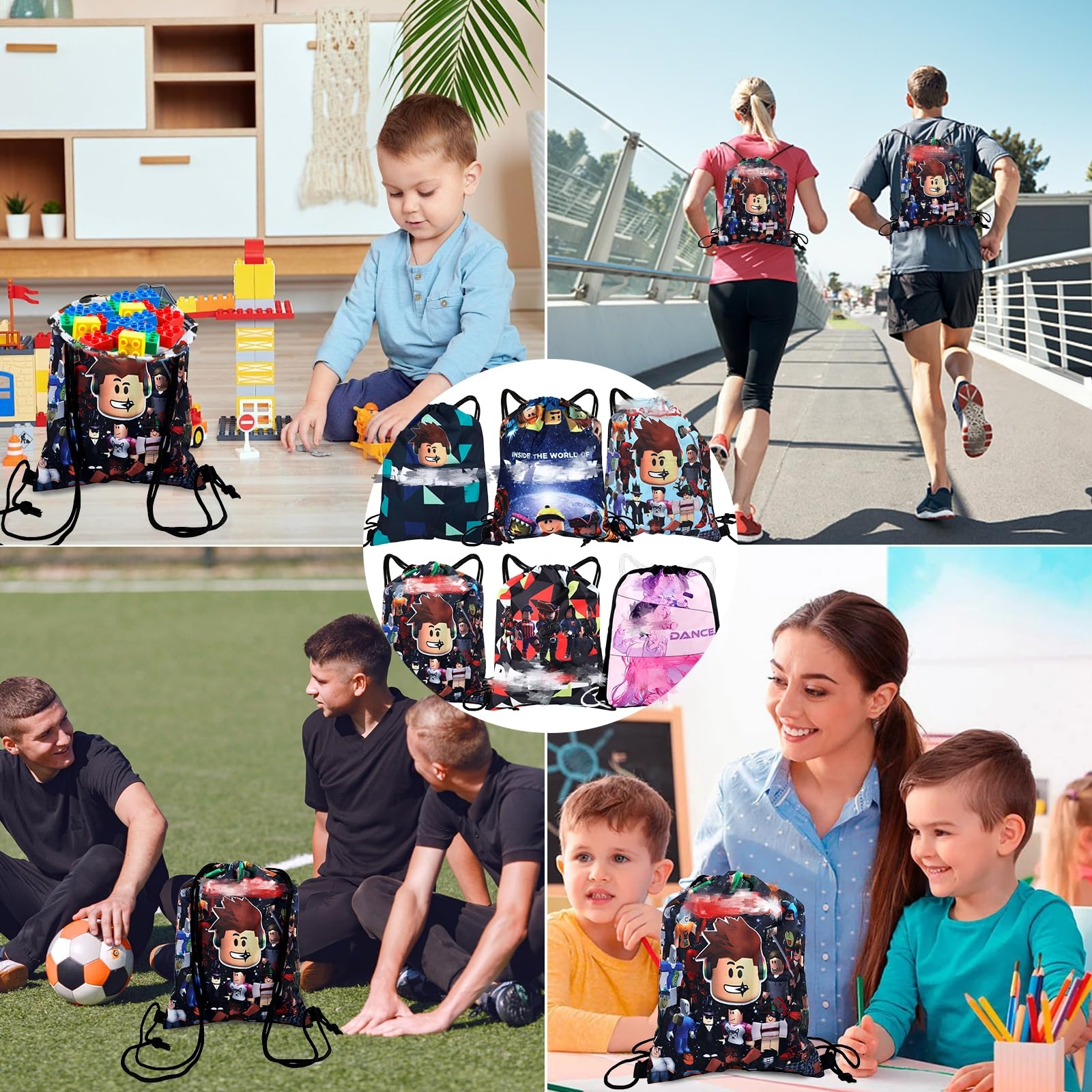 Gamer Drawstring Bags, Swimming Bags for Kids, Waterproof Gym Bag for Kids Adults Teenagers School Sports Travel — view 7