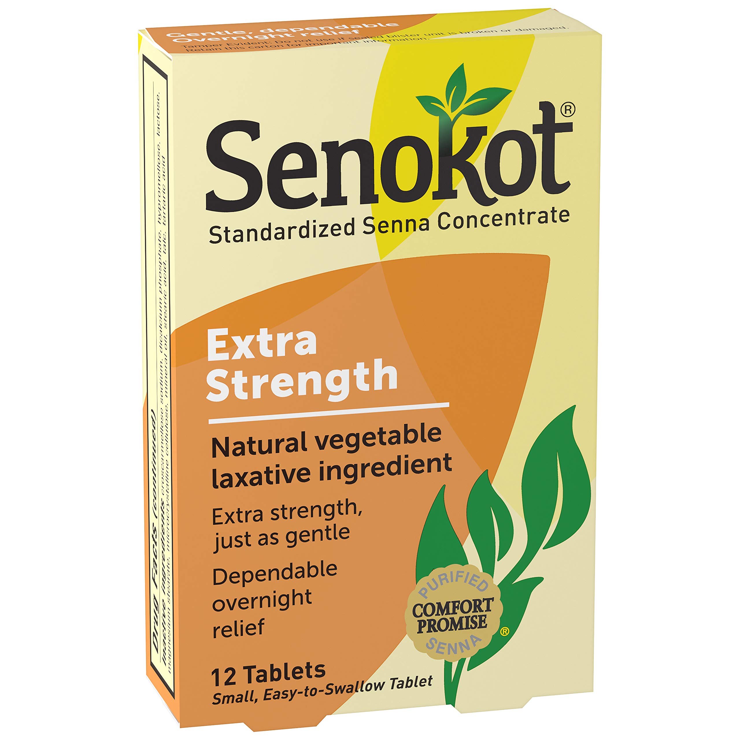 Senokot Extra Strength, 12 Tablets, Natural Vegetable Laxative