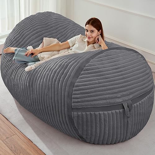 Miniatura 128 de HABUTWAY Puf gigante de 2 pies para adultos, con relleno de espuma viscoelástica, puf grande con funda de terciopelo holandés extraíble para sala de
