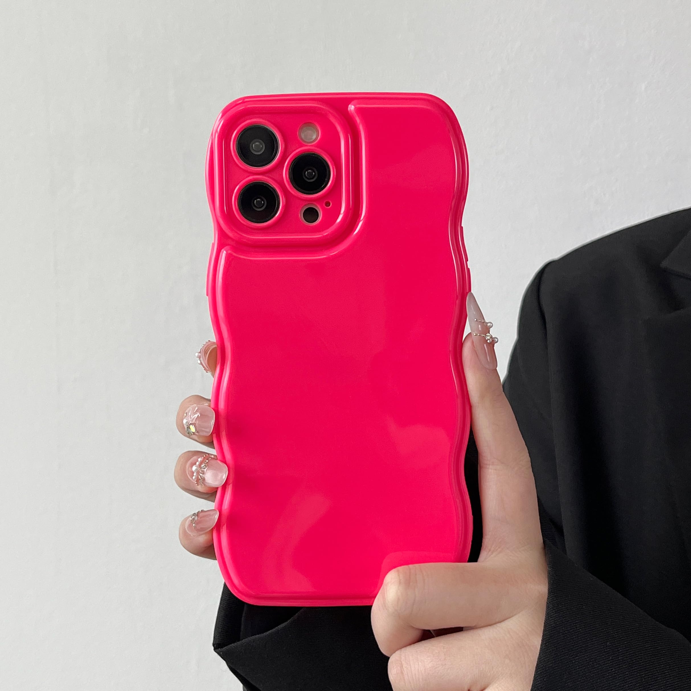Coque iPhone 13 onde bouclée silicone antichoc rose