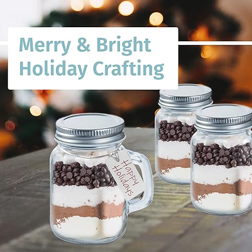 Miniatura 8 de Otis Classic Tarros de vidrio - Mini tarros Mason con tapas y asas para decoraciones de Halloween y decoración de otoño, paquete de 12 mini tarros
