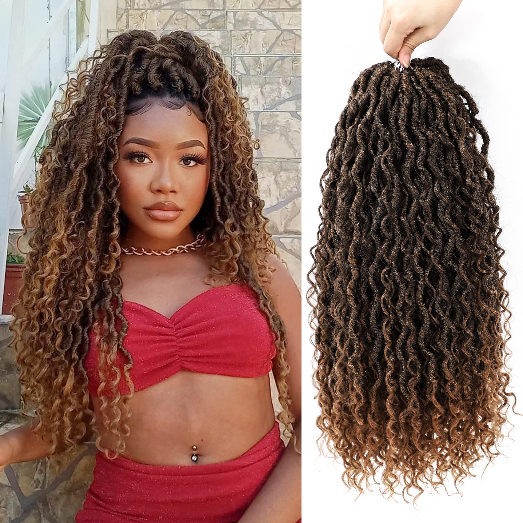 Buy Goddess Locs Crochet Hair 18inch Curly Faux Locs Crochet Hair