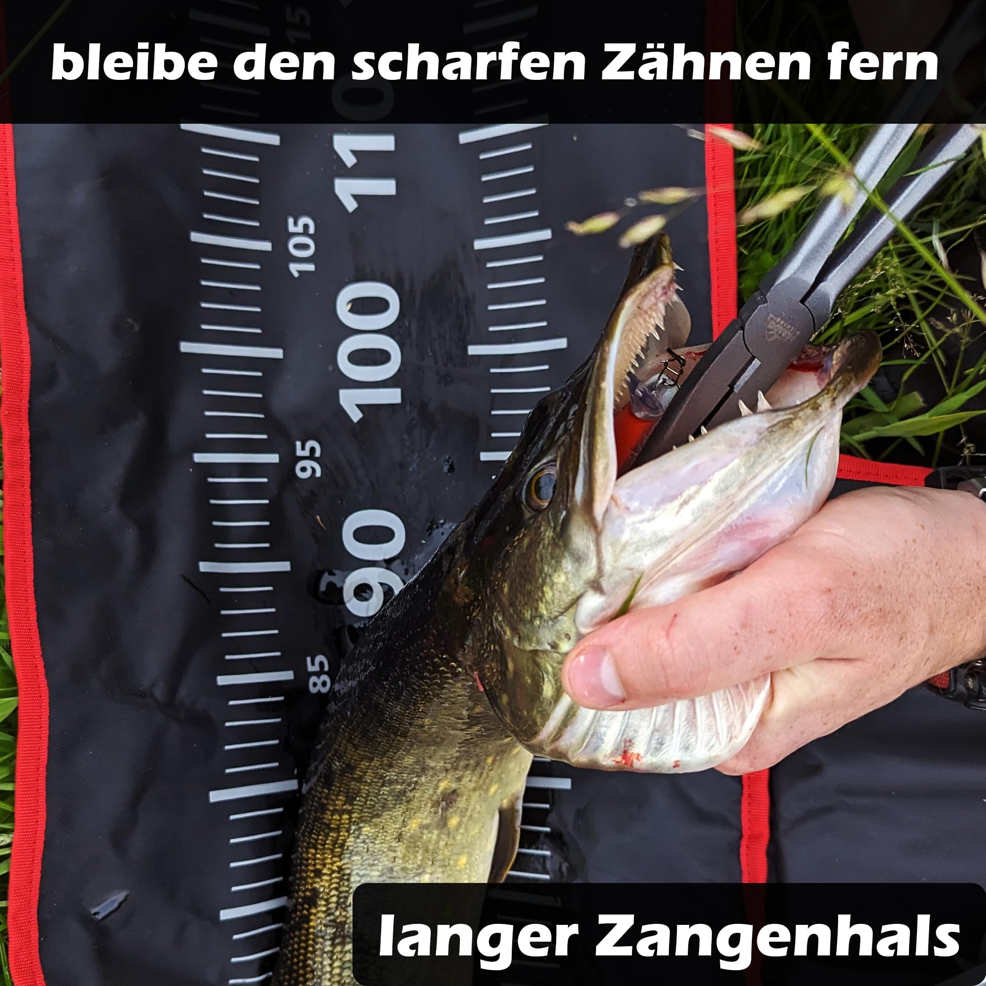 Paradox Fishing Szczelina do szczupaków 29 cm I ściągacz do haczyków wędkarskich Szczelina wędkarska Akcesoria wędkarskie połów szczupaków - odporne na korozję