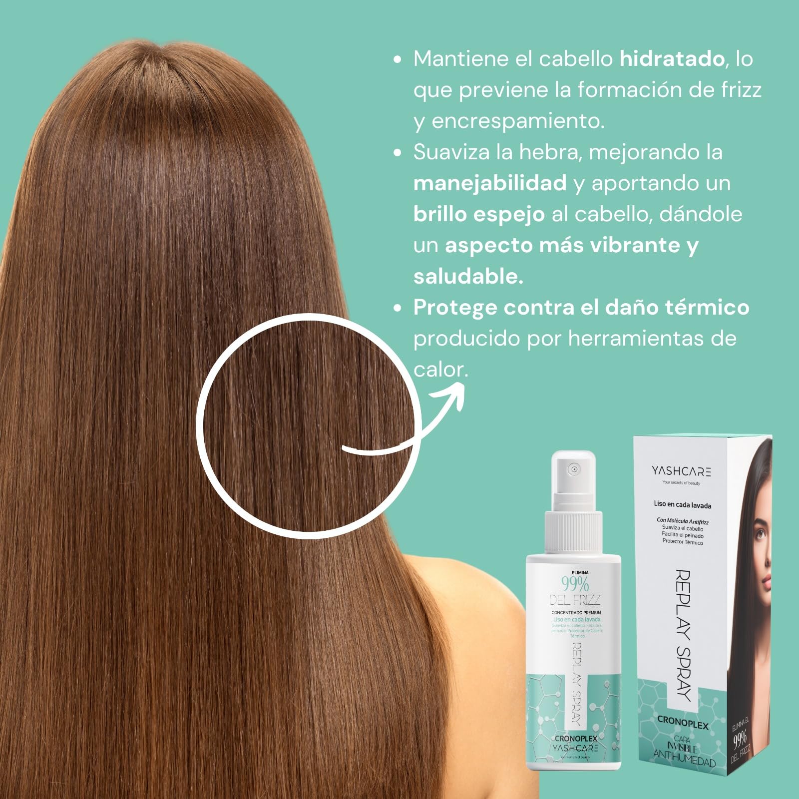 Spray anti frizz pelo 125ml Protector Repelente Agua Cabello termico alisado antiencrespamiento hidratante