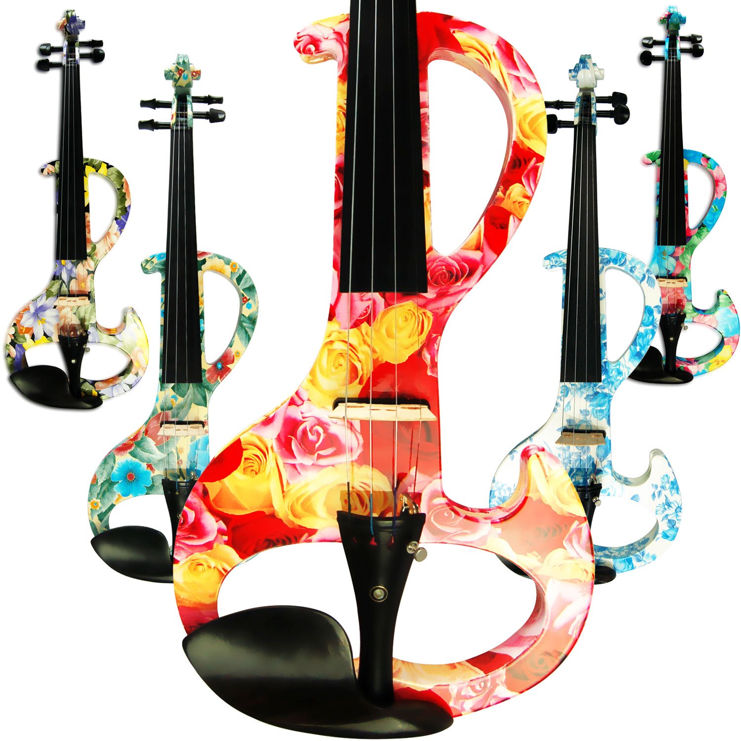 Aliyes - Violino elettrico professionale a mano da donna, silenzioso, 4/4, in legno massello, professionale, per principianti, per violino da viaggio, per spalla, 1003