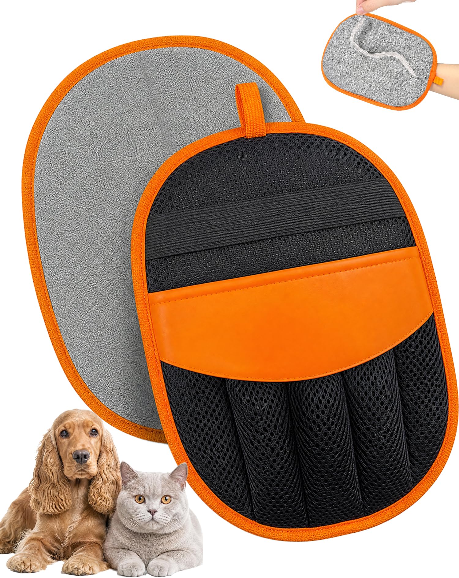 Pet Hair Removal Glove Electrostatic Magic Brush Gloves Pet Hair for Dogs