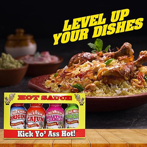 Miniatura 4 de Ass Kickin' A28Ax1 surtido de mini salsas, 1 botella, 4.38 longitud, ancho de 4.38 pulgadas, 4.38 pulgadas de altura, 4 unidades., 1