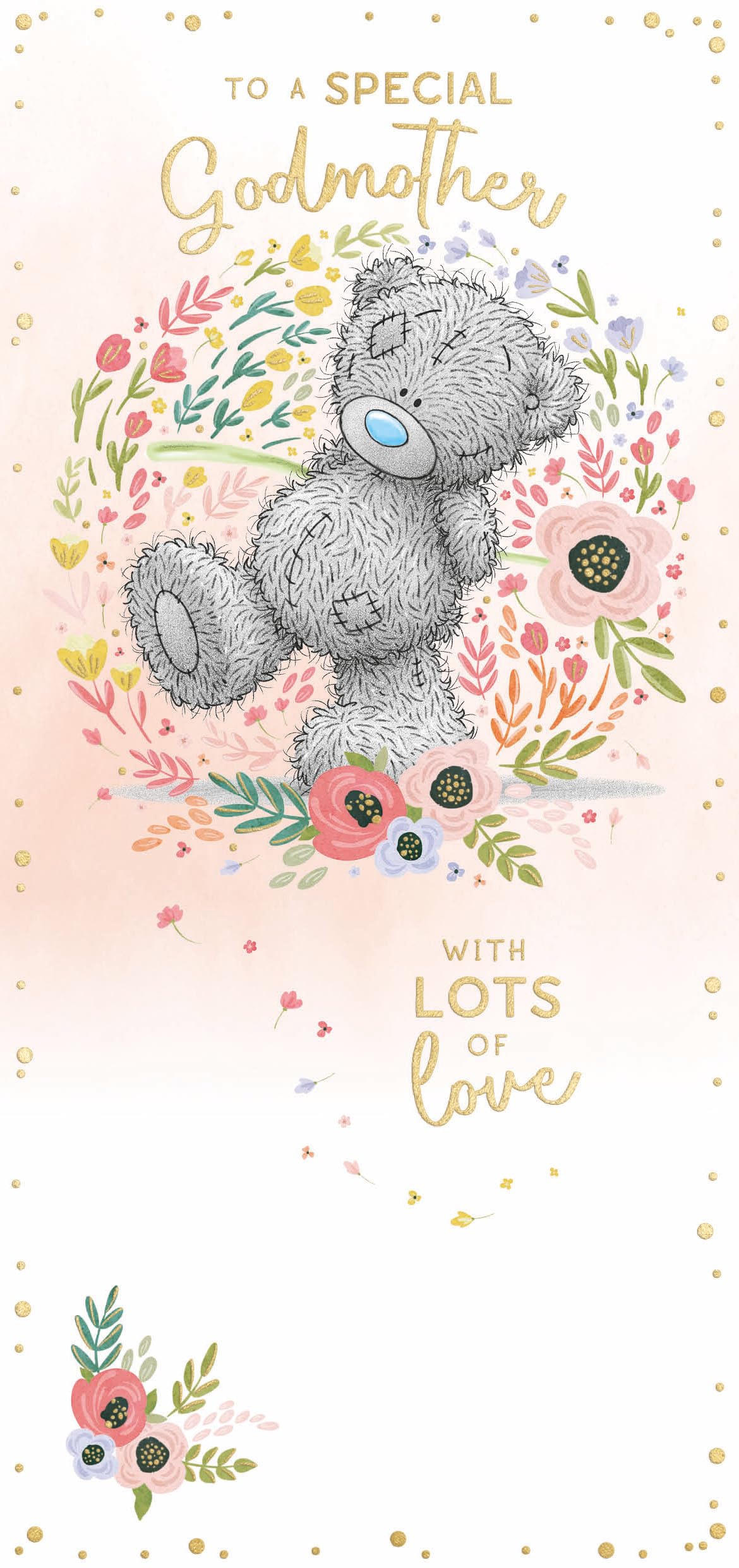 Me to You Tatty Teddy 'To a special Godmother' Mother's Day Card 4 x 8" - Official Collection