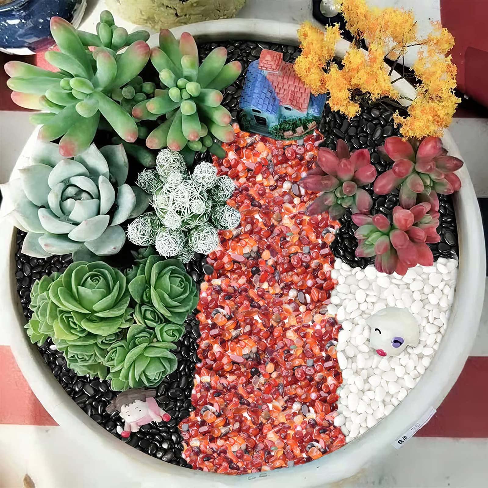 Kleine grne Steine Polierte Flussfelsen fr Zierpflanzen  Aquarienkiessteine fr Topfpflanzen Sukkulenten Bonsai Terrarium Feengarten  DIY-Projekt 100 ...