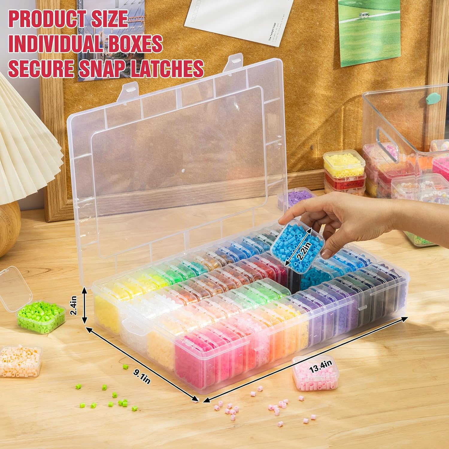 64 Colors Fuse Beads Kit - 17000 Pcs 5mm Fuse Beads, Packed Separately in Each Box, Melty Beads Craft Kit Christmas Home School Arts and Crafts Supplies for Girls-Individually Wrapped