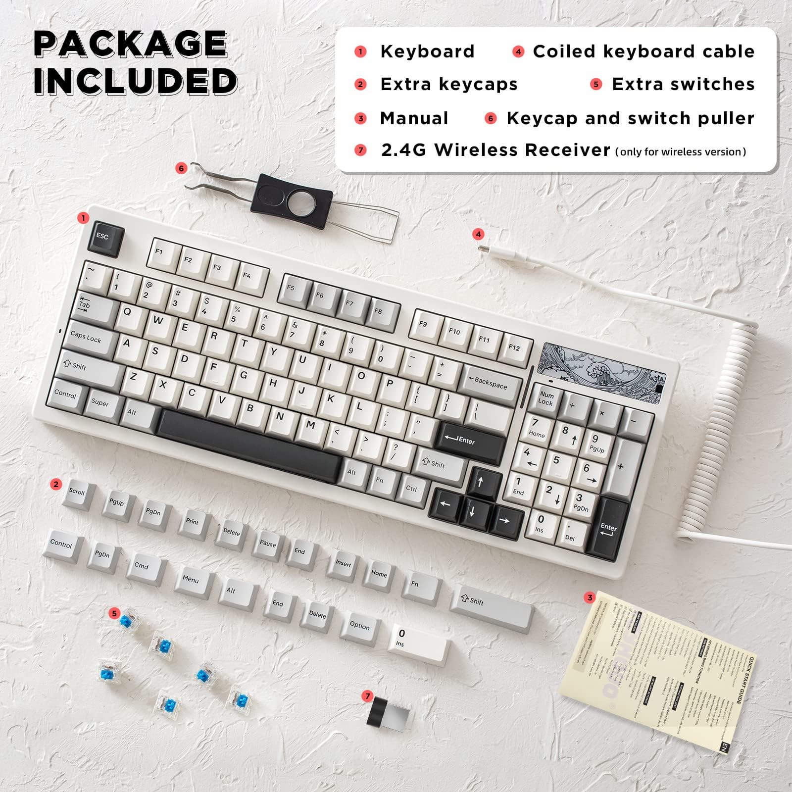 Amazon | YUNZII Keynovo IF98 Pro 無線 Bluetooth ホット