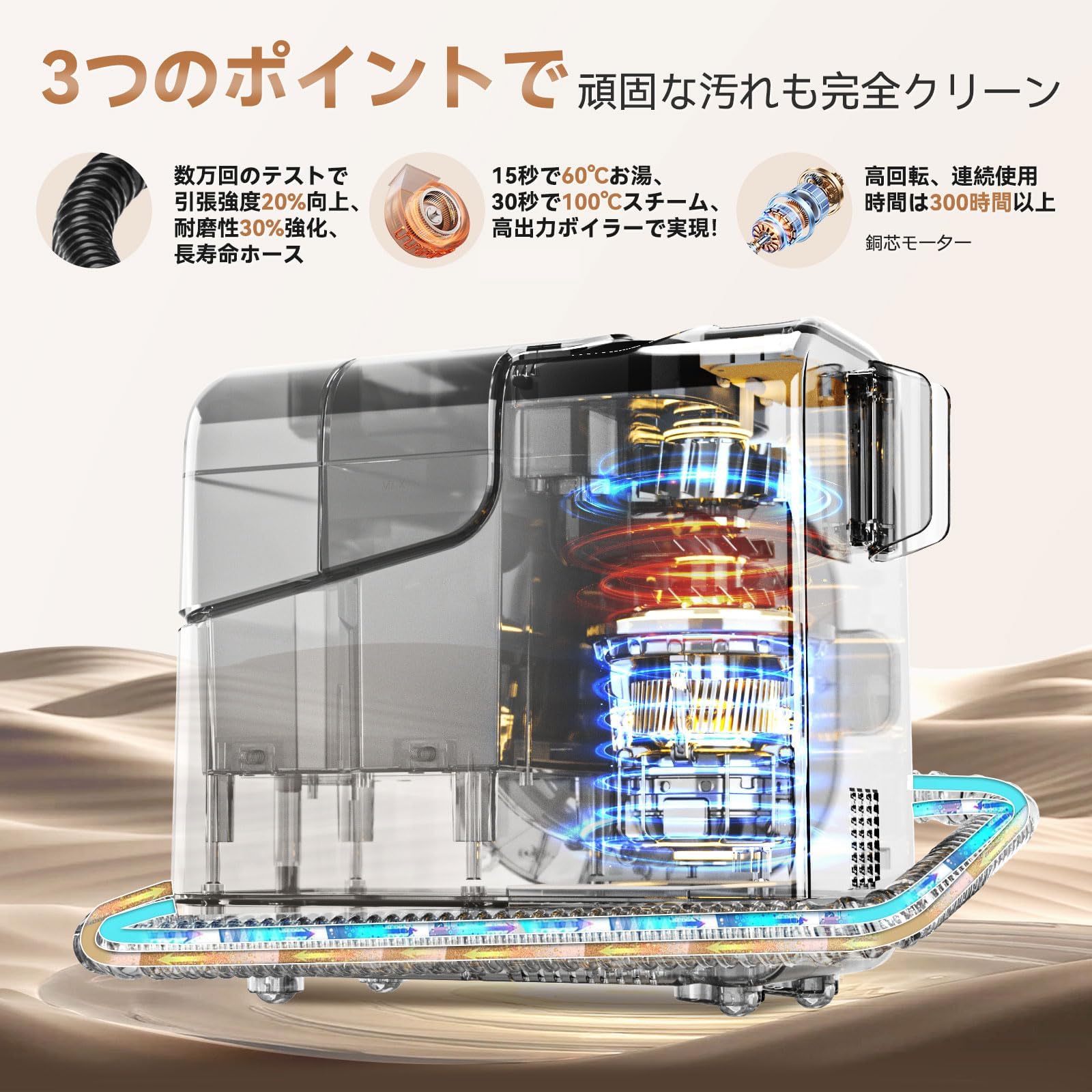 G-KiKi スチームクリーナー Amazon | スチームクリーナー【日本チーム開発・業界初の収納設計