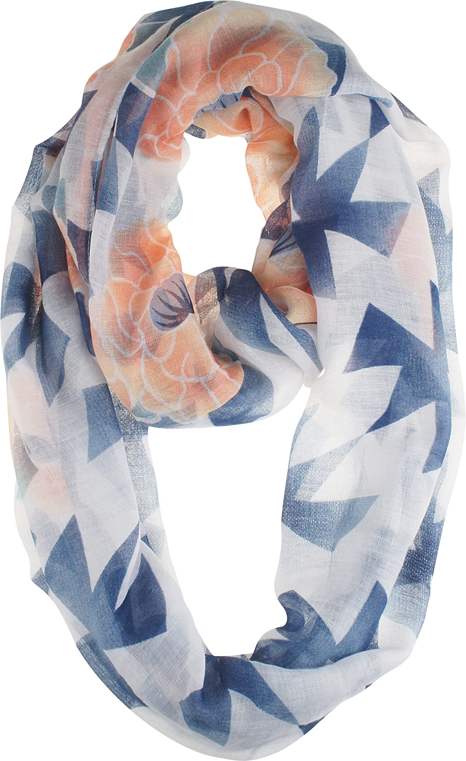 VIVIAN & VINCENTFall Winter Soft Lightweight Polygon Flower Sheer Infinity Scarf for Women