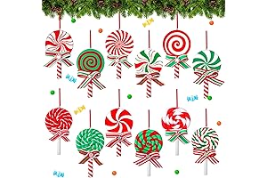 12 Pcs Christmas Candy Ornaments - Sweet and Festive Decorations