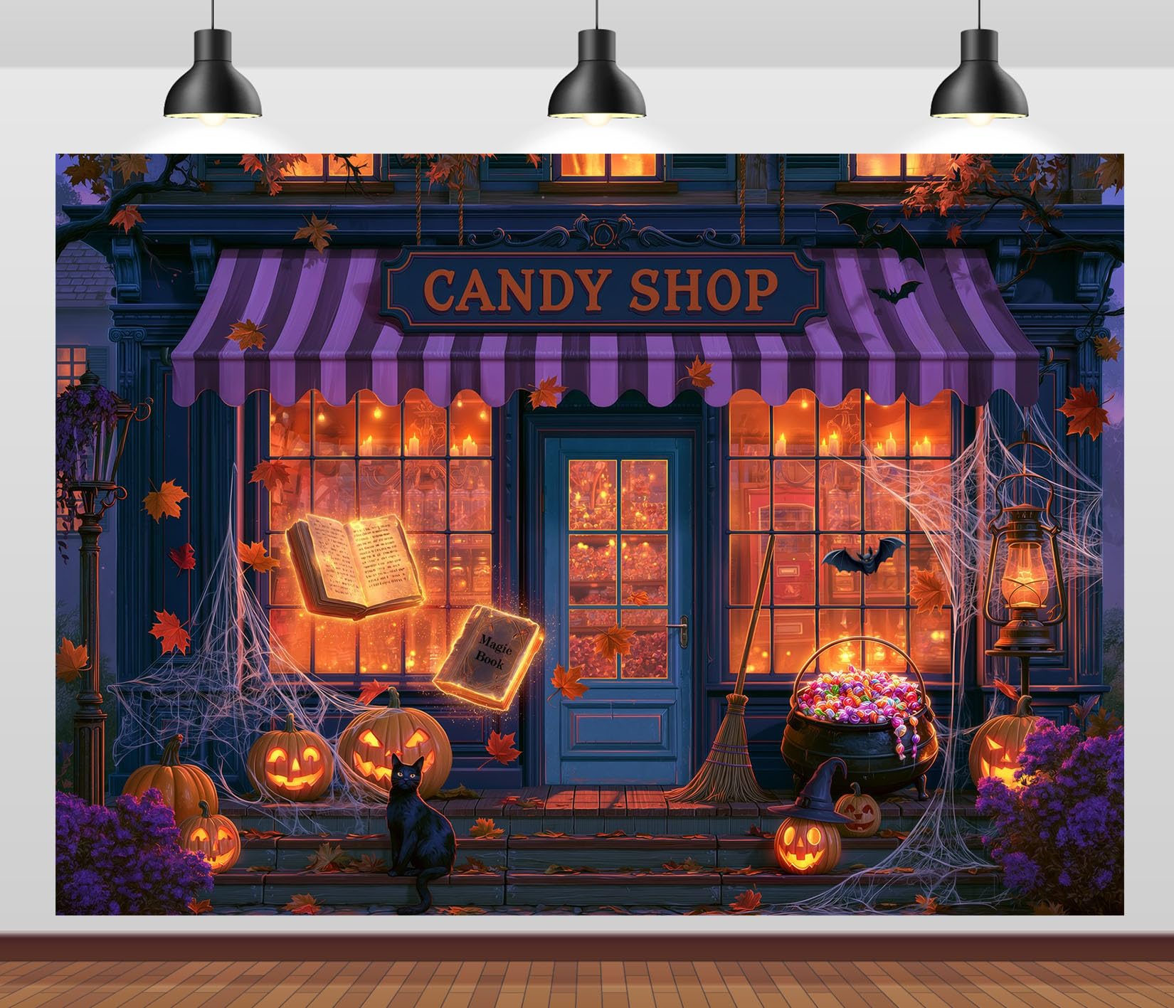 12x10FT (3.6x3m) Vetrina Negozio Dolci Halloween Sfondo Fotografico