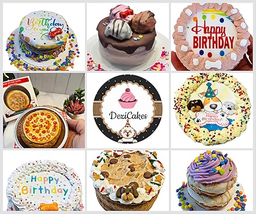 Miniatura 9 de Dog Birthday Cake- Pink Petit Four Cake- Bad to the Bone by Dezicakes- Perfect Dog Party Cake Boxed & Decorated- Natural Ingredients -Peanut Butter