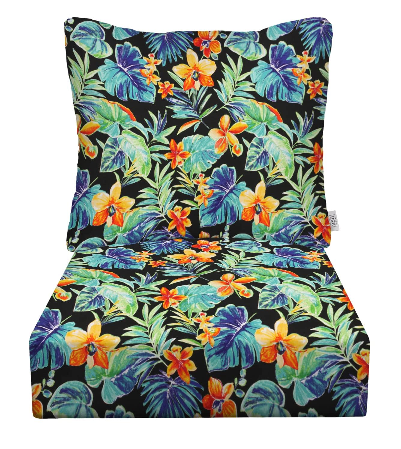 RSH DECOR Deep Seating Cushion with Pillow Back | 24” x 26” Seat | Water and Fade-Resistant Spun Fabric | Outdoor Chair Cushion Set for Patio