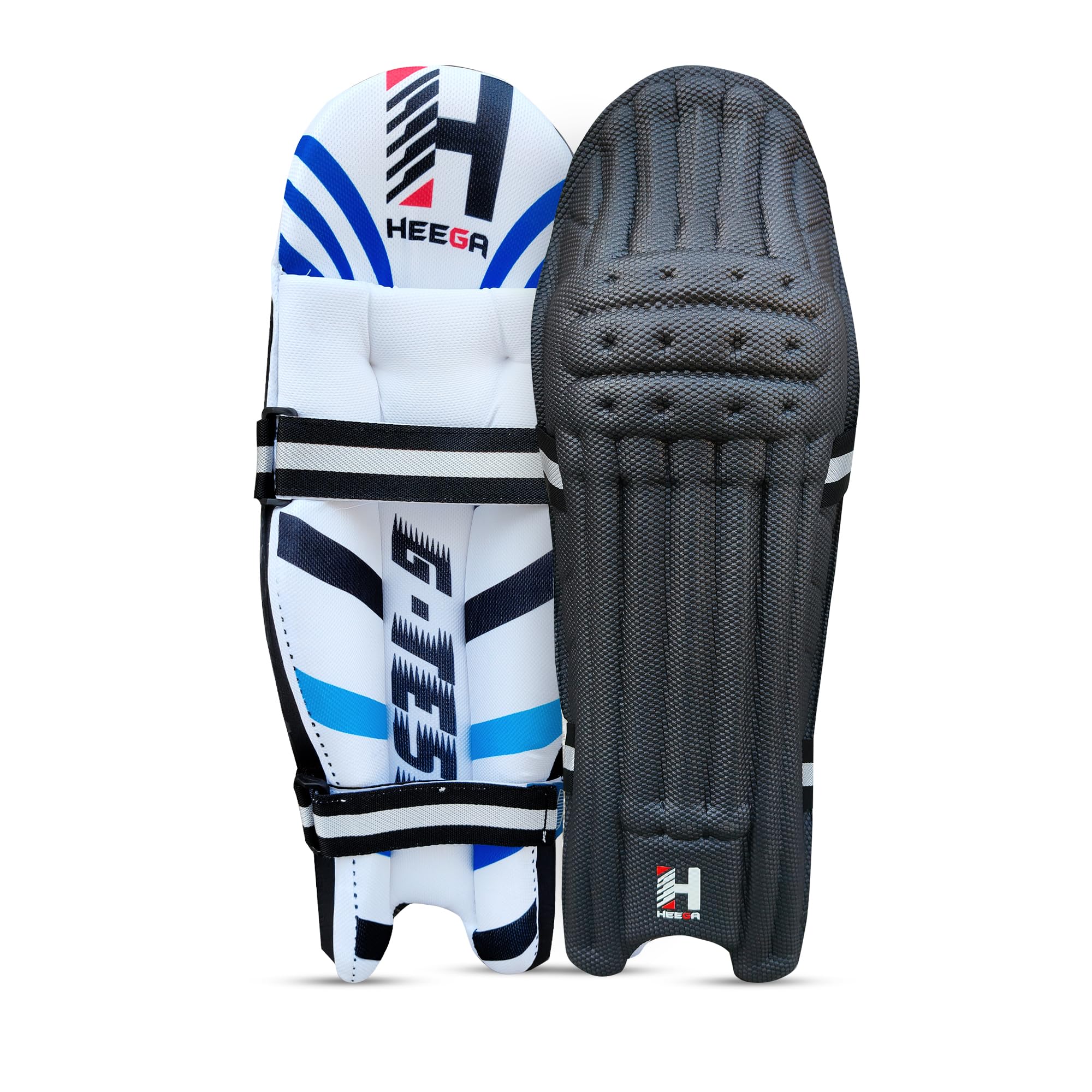 Heega G-Test Moulded Cricket Batting Pad | Size: Men's | Lightweight | High Durability | Adjustable Straps | Integrated Side Wings Design | Knee Rolls Filled (Black)-image-33