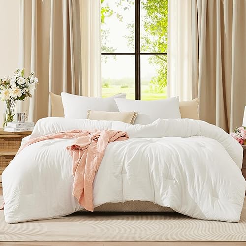 Miniatura 31 de WRENSONGE Juego de edredón Queen – Edredón de 3 piezas prelavado verde oliva, suave y ligero para todas las estaciones, edredón alternativo de 01-