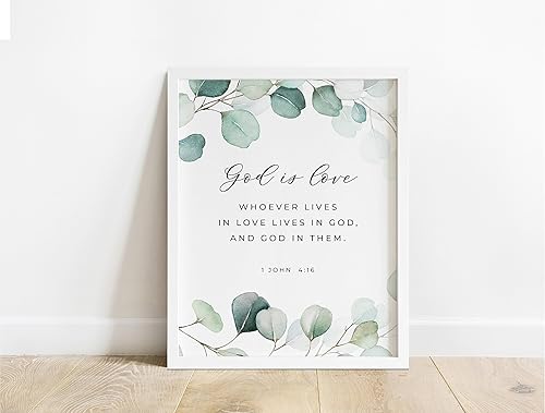 Miniatura 1 de 1 John 416 God Is Love Bible Verse Wall Art, Artable Print, Bible Verse Wall Art, Bible Verse Print, 1 John 416 Wall Painting, Wall posters,195