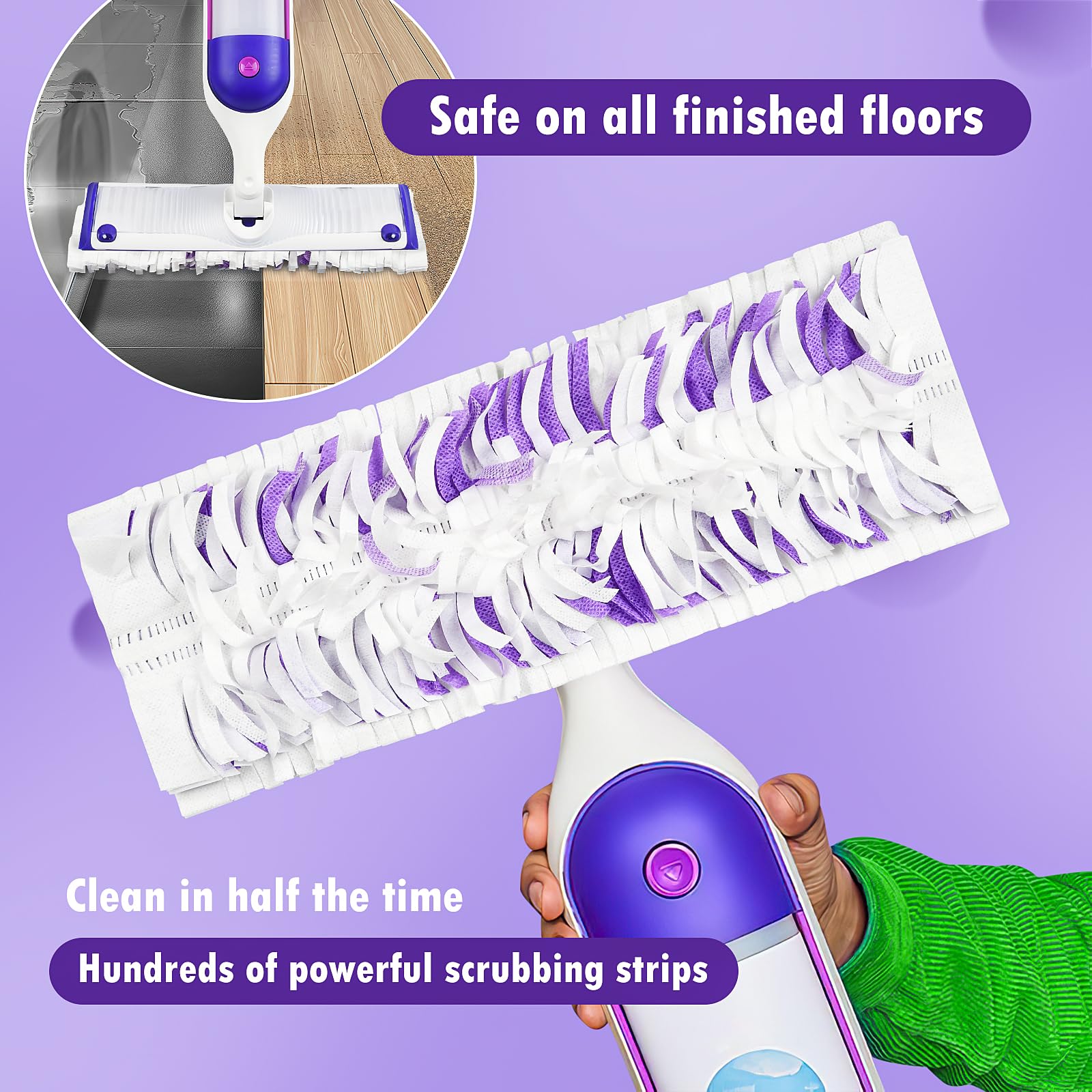 18 almohadillas desechables para fregona Swiffer PowerMop multisuperficie y mopa de madera PowerMop, almohadillas de repuesto para limpieza de suelos