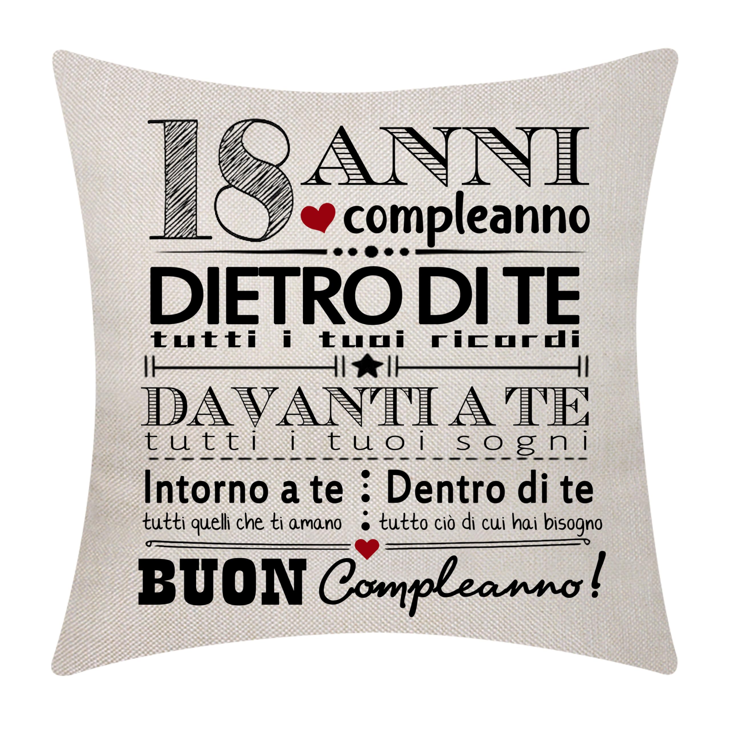 Aocaso Regalo per il 18° compleanno per adolescenti Ragazze Ragazzi Copricuscini per 18 anni 18° compleanno Buon compleanno Ispiratore Copricuscini per sorella amici figlia figlio nipote (18)