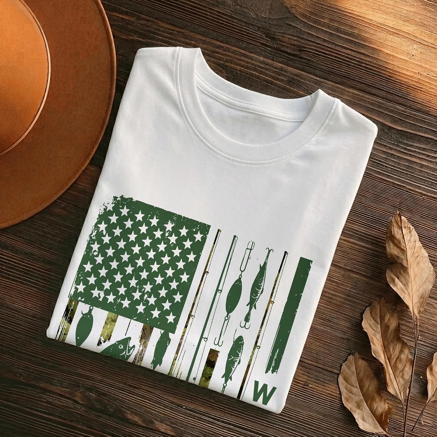 Hyturtle Personalized Fishing Shirts for Men, Fathers Day Fishing American Flag Tshirt for Grandpa Dad Husband Fisherman Gift