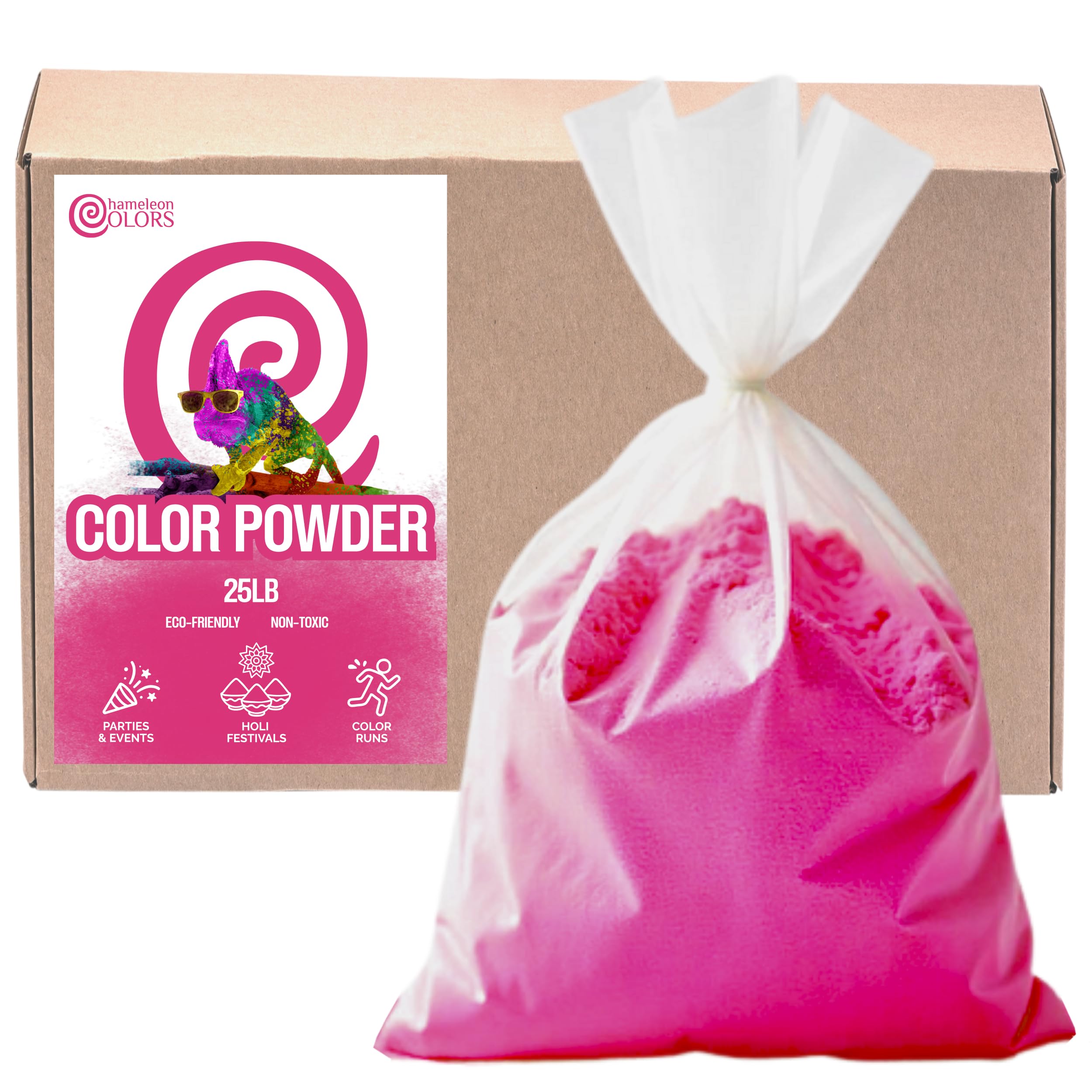 Chameleon Colors25 lb. Color Powder - 1 Pack - Vibrant Magenta Color - for 15-20 People - Non-Toxic & Gluten-Free - Color Powder for Outdoor Games, Play, Spring & Summer Activities