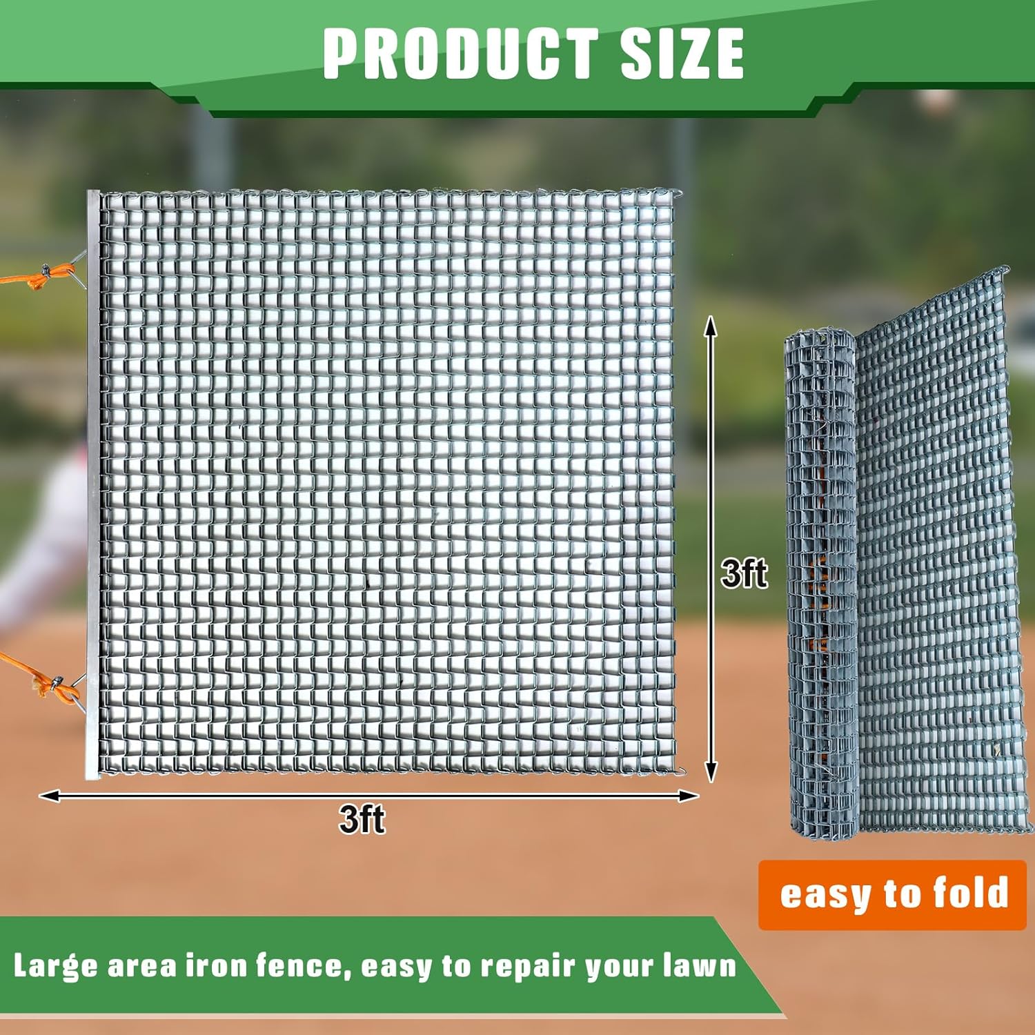 Shimeyao Zinc Heavy Duty Drag Mat Steel Mesh Infield Drag Multi Surface Mat for Driveway Farm Garden Baseball Football Field
