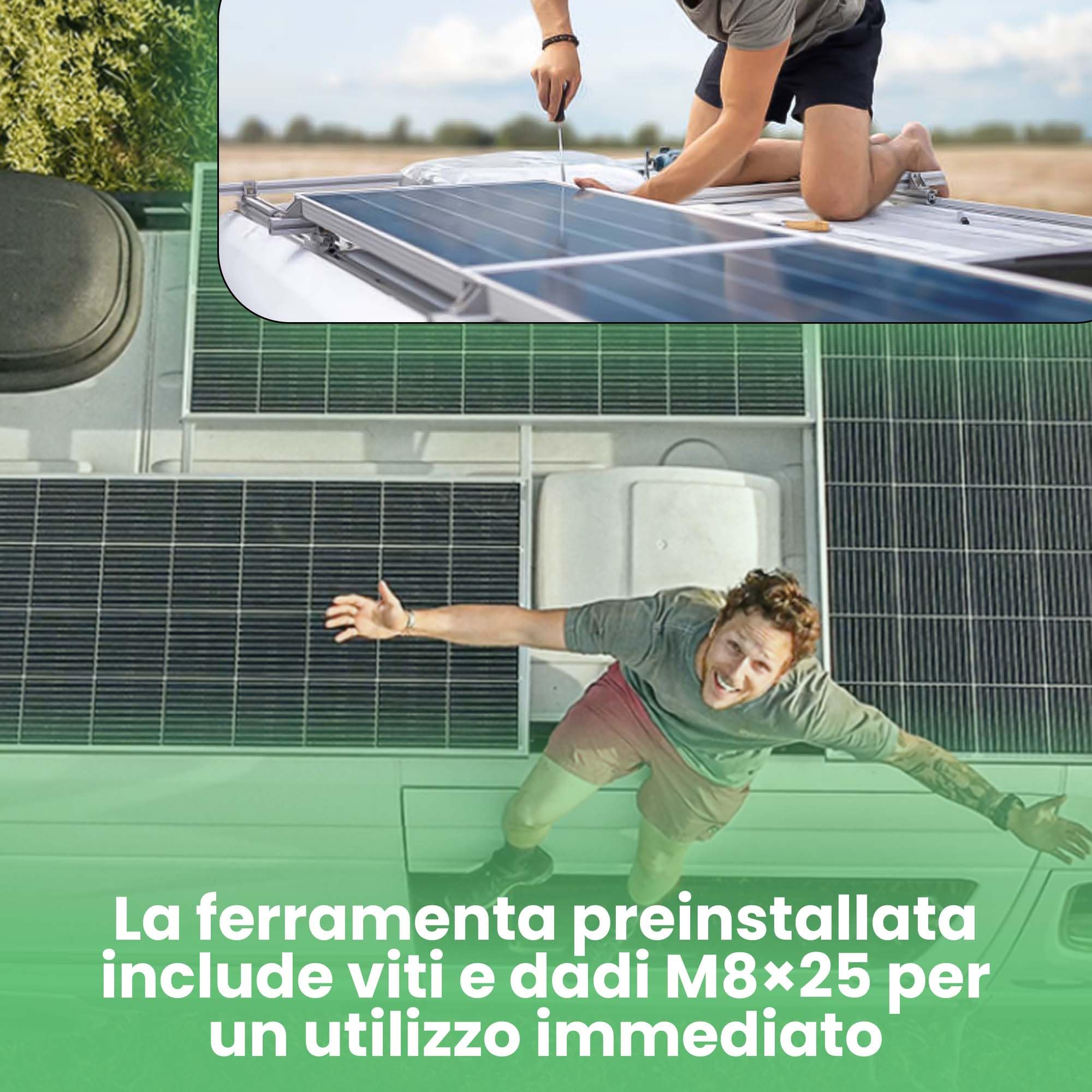Offgridtec morsetto PV per tetto aggraffato con piastra adattatrice, morsetto preassemblato inox A2, serraggio 3,5 mm, spessore 3 mm, resistente a corrosione e intemperie, 100x40x40 mm (10 pz)
