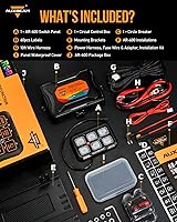 Vista 7 de Panel de interruptores Auxbeam de 6 bandas Bluetooth RGB AR-600 con modos de palanca momentáneos y pulsados, pod de interruptor multifuncional